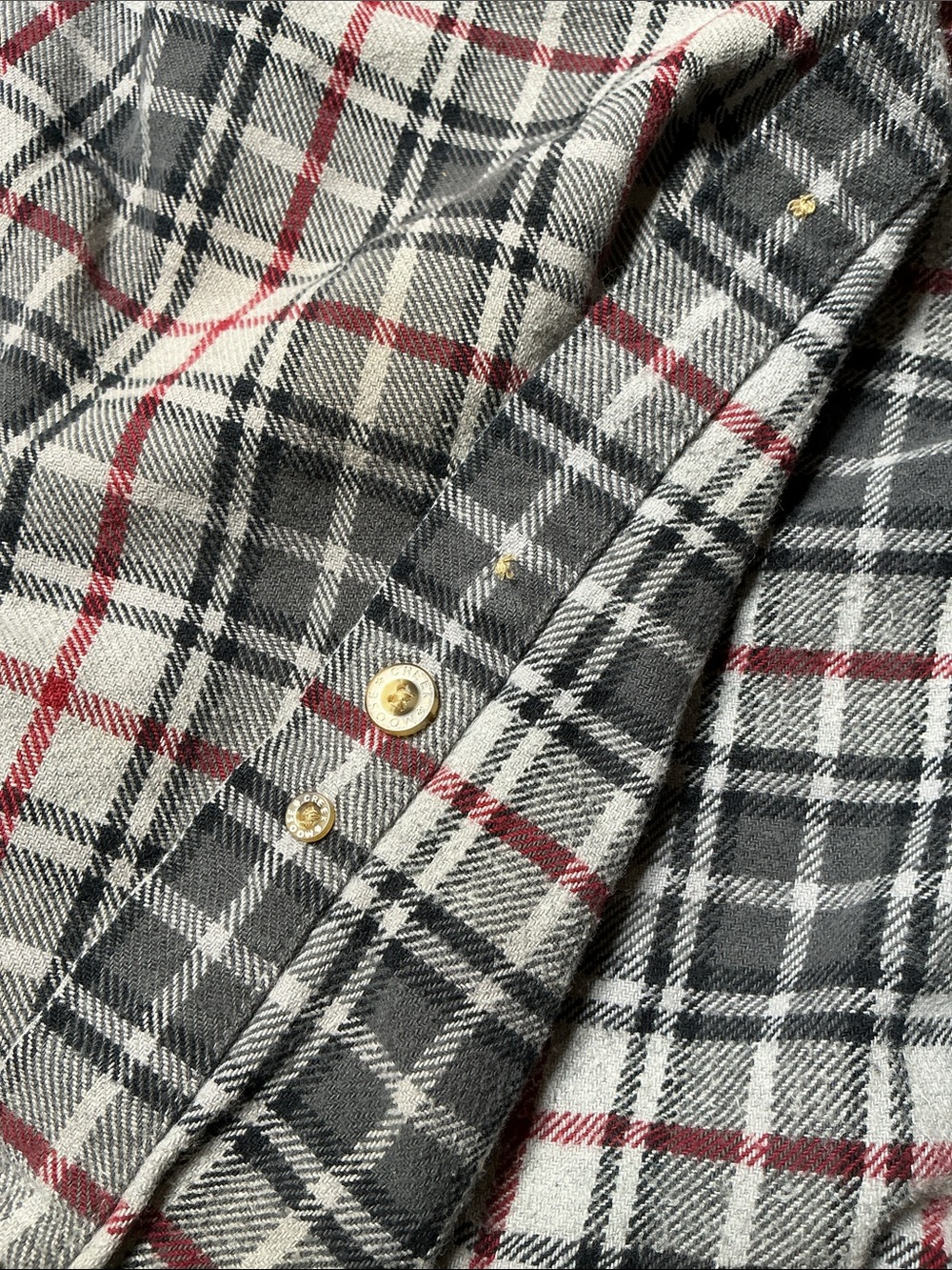 Moose Creek Men’s Flannel Button-Down Shirt - Gray & Red - Picture 5 of 5